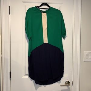 Zara Short Sleeve Colorblocked Shift Dress
